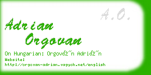 adrian orgovan business card